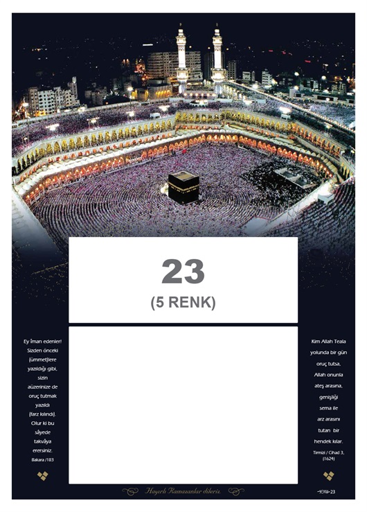 Karton İmsakiye Renkli İmsakiye Baskısı