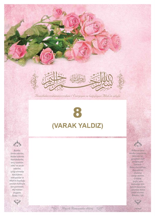 Yaldız Baskılı İmsakiye Ramazan İmsakiyesi Bastırmak