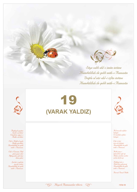 Yaldız Baskılı İmsakiye İmsakiye hazırlatmak