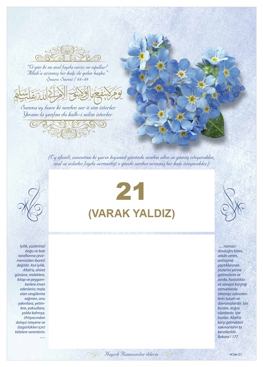 Yaldız Baskılı İmsakiye Fazilet Takvimi İmsakiyesi