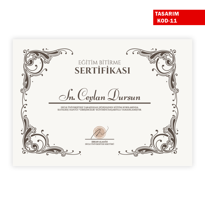 Eğitim Bitirme Sertifikası Eğitim Bitirme Sertifikası