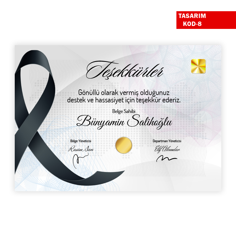 Teşekkür Belgesi Teşekkür Belgesi