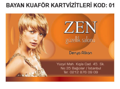 Kadın Kuaförü Kartvizit Örneği