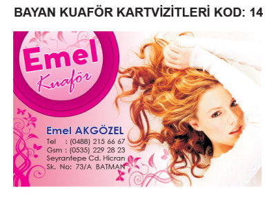 Kadın Kuaförü Kartvizit Örneği