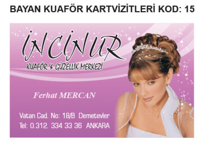 Kadın Kuaförü Kartvizit Örneği