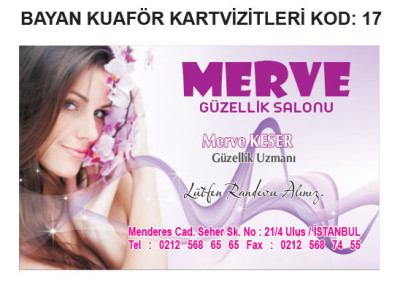 Kadın Kuaförü Kartvizit Örneği