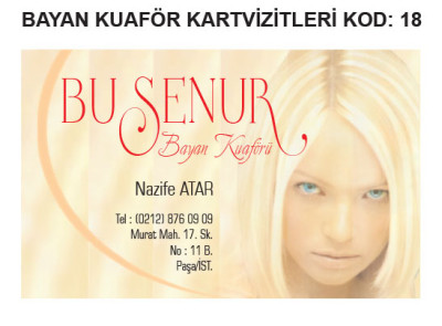 Kadın Kuaförü Kartvizit Örneği