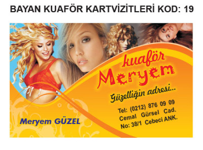 Kadın Kuaförü Kartvizit Örneği