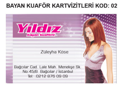 Kadın Kuaförü Kartvizit Örneği