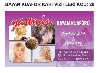 Kadın Kuaförü Kartvizit Örneği