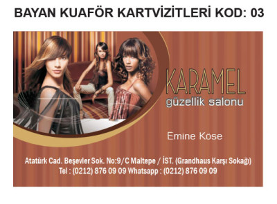 Kadın Kuaförü Kartvizit Örneği