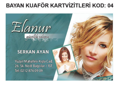 Kadın Kuaförü Kartvizit Örneği