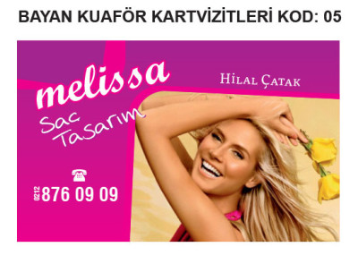 Kadın Kuaförü Kartvizit Numunesi