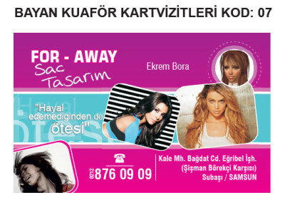 Kadın Kuaförü Kartvizit Örneği