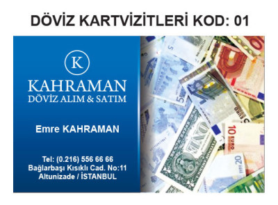 Döviz Bürosu Kartvizit Örnekleri