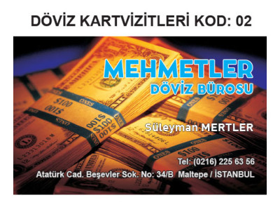 Döviz Bürosu Kartvizit Örnekleri