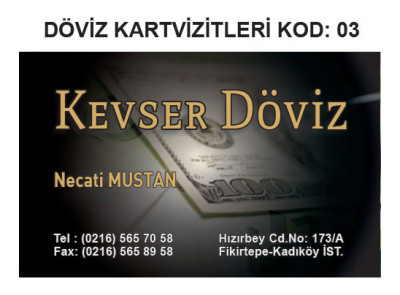 Döviz Bürosu Kartvizit Örnekleri