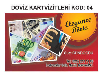 Döviz Bürosu Kartvizit Örnekleri
