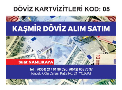 Döviz Bürosu Kartvizit Örnekleri