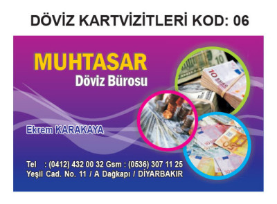 Döviz Bürosu Kartvizit Örnekleri
