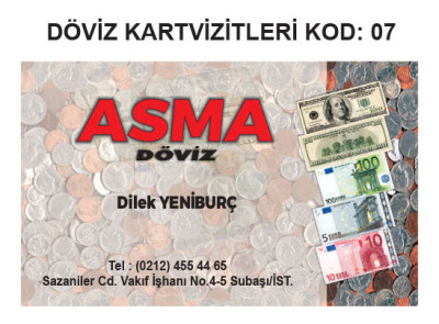 Döviz Bürosu Kartvizit Örnekleri