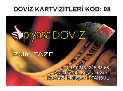 Döviz Bürosu Kartvizit Örnekleri