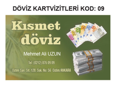 Döviz Bürosu Kartvizit Örnekleri